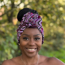 Load image into Gallery viewer, African Purple / black / headwrap
