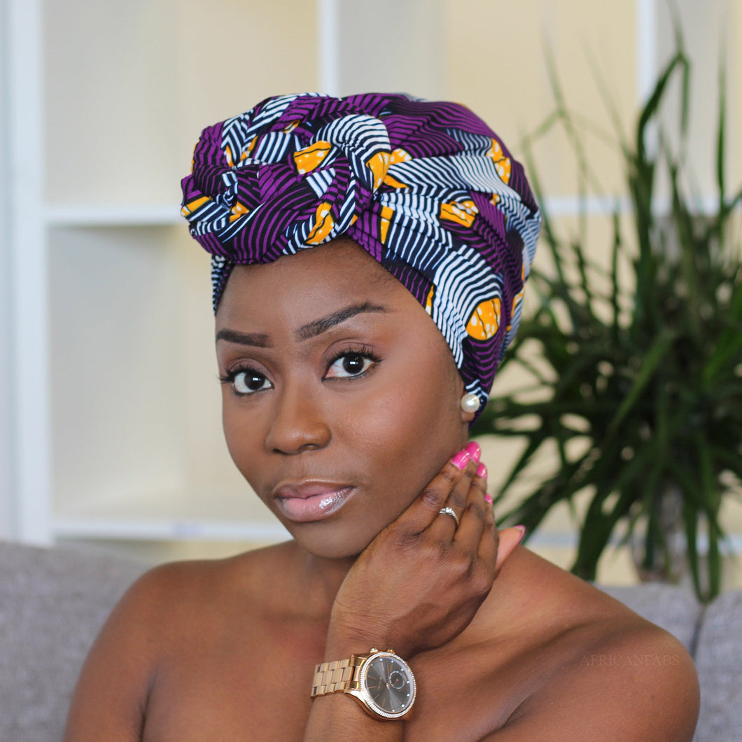 African headwrap - Purple trangle