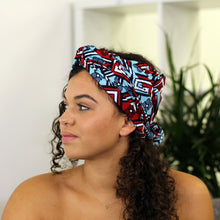 Afbeelding in Gallery-weergave laden, African headwrap - White / red / blue
