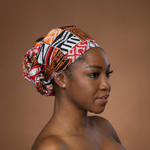 Afbeelding in Gallery-weergave laden, African headwrap - Red Bogolan Mosaic
