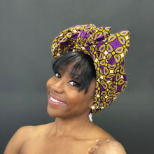 Afbeelding in Gallery-weergave laden, African headwrap - Purple Royal Pattern
