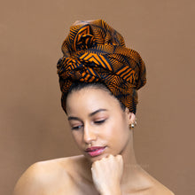 Load image into Gallery viewer, African Brown / Orange Fade effect headwrap
