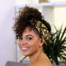 Load image into Gallery viewer, African headwrap - Green / yellow
