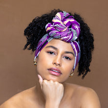 Lade das Bild in den Galerie-Viewer, African Purple kente headwrap
