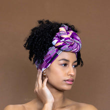 Lade das Bild in den Galerie-Viewer, African Purple kente headwrap
