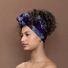 Load image into Gallery viewer, African Purple diamonds headwrap
