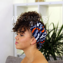 Load image into Gallery viewer, African headwrap - Orange trails
