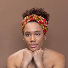 Load image into Gallery viewer, African Red Yellow flowers / headwrap
