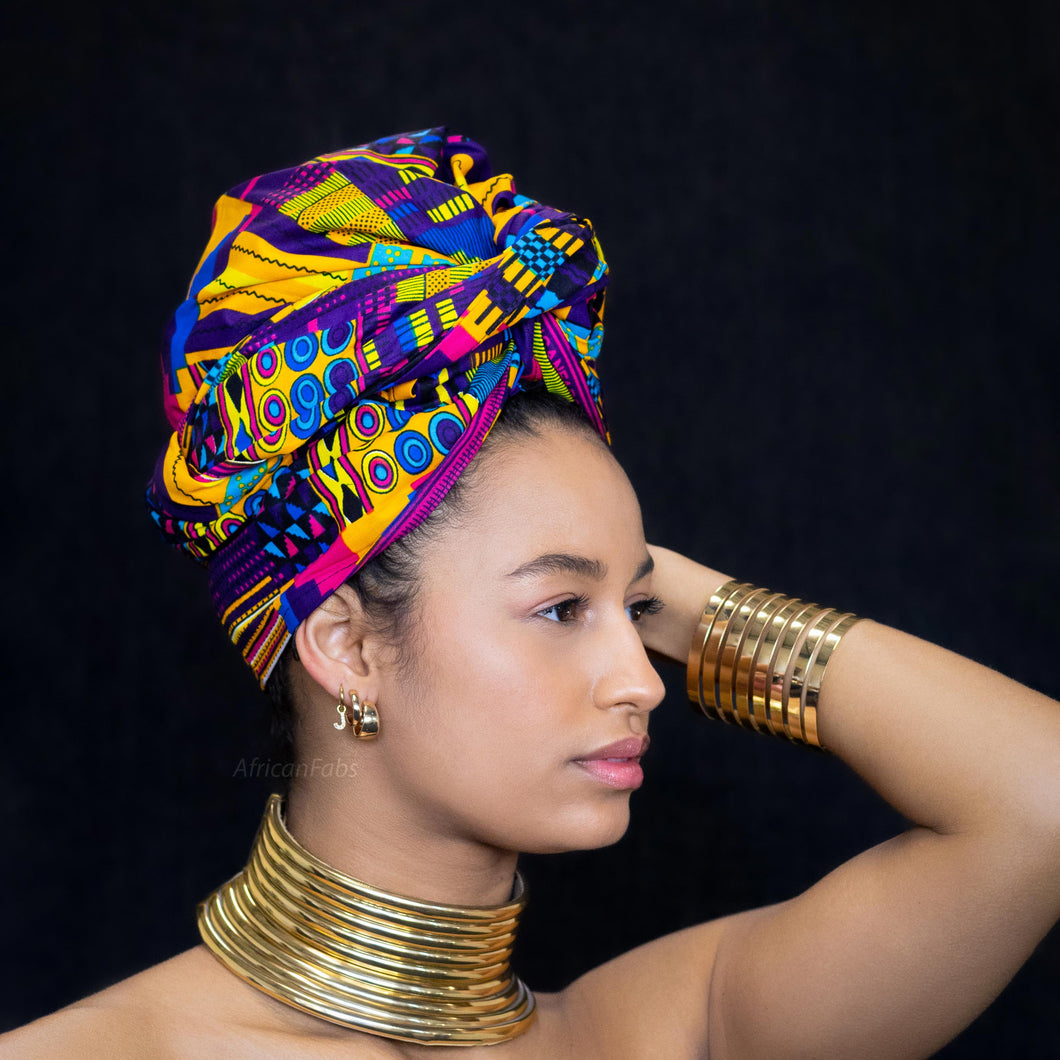 African Multicolor kente headwrap