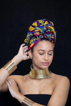 Lade das Bild in den Galerie-Viewer, Afrikanisches mehrfarbiges Kente Kopftuch
