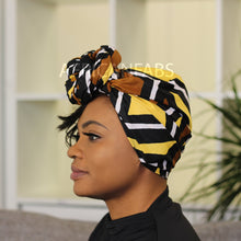 Load image into Gallery viewer, African Brown bogolan / mud cloth headwrap
