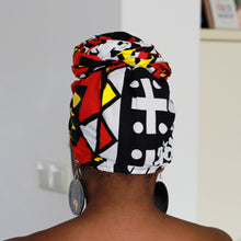 Load image into Gallery viewer, African Red Samakaka headwrap - Angolan Samacaca Tribal Print
