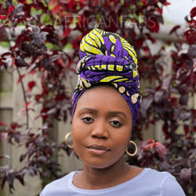 Lade das Bild in den Galerie-Viewer, African Purple flowers - headwrap
