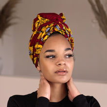 Load image into Gallery viewer, African Red Flowers / headwrap
