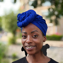 Lade das Bild in den Galerie-Viewer, Blue solid color - headwrap
