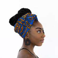 Charger l&#39;image dans la galerie, Foulard africain - Bleu ancien
