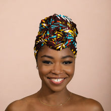 Load image into Gallery viewer, African Multicolor Feathers headwrap
