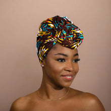 Load image into Gallery viewer, African Multicolor Feathers headwrap
