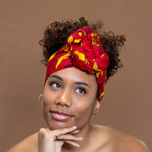 Lade das Bild in den Galerie-Viewer, Afrikanischer rot-gelber Sunburst Kopftuch
