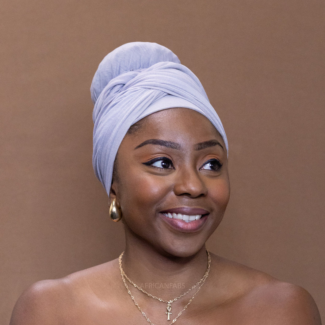 Headwrap Gris - Turban en Tissu Jersey Extensible