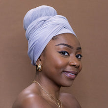 Charger l&#39;image dans la galerie, Headwrap Gris - Turban en Tissu Jersey Extensible
