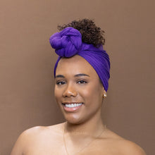 Afbeelding in Gallery-weergave laden, Purple Headwrap - Stretchy Jersey Fabric Turban
