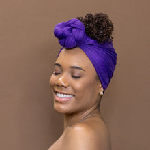 Afbeelding in Gallery-weergave laden, Purple Headwrap - Stretchy Jersey Fabric Turban
