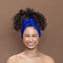 Charger l&#39;image dans la galerie, Headwrap Bleu - Turban en Tissu Jersey Extensible
