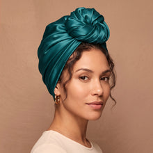 Charger l'image dans la galerie, Teal Satin Square Scarf / Bandana / Headwrap 90 x 90 cm
