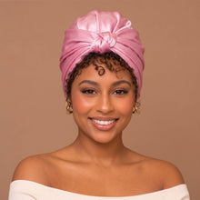 Load image into Gallery viewer, Pink Satin Square Scarf / Bandana / Headwrap 90 x 90 cm
