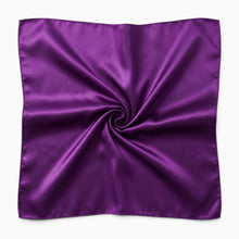 Charger l'image dans la galerie, Purple Satin Square Scarf / Bandana / Headwrap 90 x 90 cm
