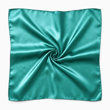 Load image into Gallery viewer, Turquoise Satin Square Scarf / Bandana / Headwrap 90 x 90 cm
