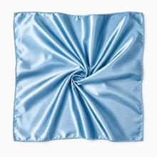 Afbeelding in Gallery-weergave laden, Light Blue Satin Square Scarf / Bandana / Headwrap 90 x 90 cm
