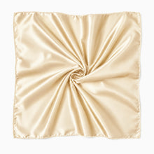 Charger l'image dans la galerie, Beige Ivory Satin Square Scarf / Bandana / Headwrap 90 x 90 cm
