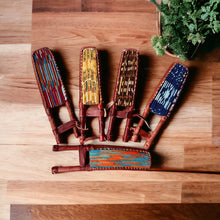 Afbeelding in Gallery-weergave laden, African Hand fan - Ankara print Hand fan - Yaa - Pink kente
