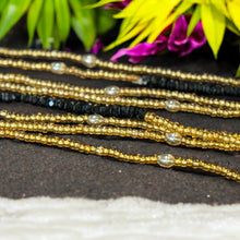 Load image into Gallery viewer, Waist Beads / African Waist Chain - Osunde - Black mix Crystal (elastic)
