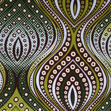 Afbeelding in Gallery-weergave laden, 6 Yards - African Wax print fabric - Green Leaf Eye Drops - Special effect Brillant Platinum Edition
