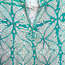 Load image into Gallery viewer, Boho rayon kaftan dress - Turquoise Sea Fern
