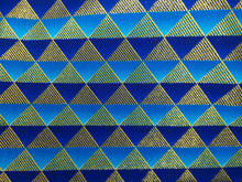 Load image into Gallery viewer, 6 Yards - African print fabric - Exclusive Embellished Glitter effects 100% cotton -  KT-3073 Gold Blue
