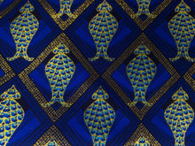 Load image into Gallery viewer, 6 Yards - African print fabric - Exclusive Embellished Glitter effects 100% cotton - KT-3077 Gold Blue
