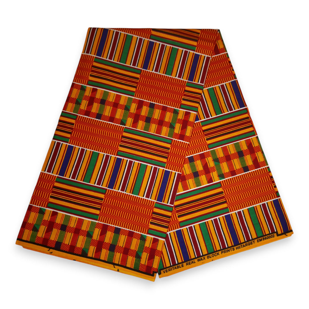 6 Yards - Tissu imprimé kente africain / Tissu wax KENTE Ghana KT-3081 - 100% Coton