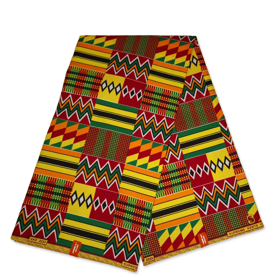 6 Yards - Tissu imprimé africain Ghana / Kente KT-3095