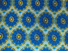 Load image into Gallery viewer, 6 Yards - African print fabric - Exclusive Embellished Glitter effects 100% cotton - KT-3105 Gold Blue
