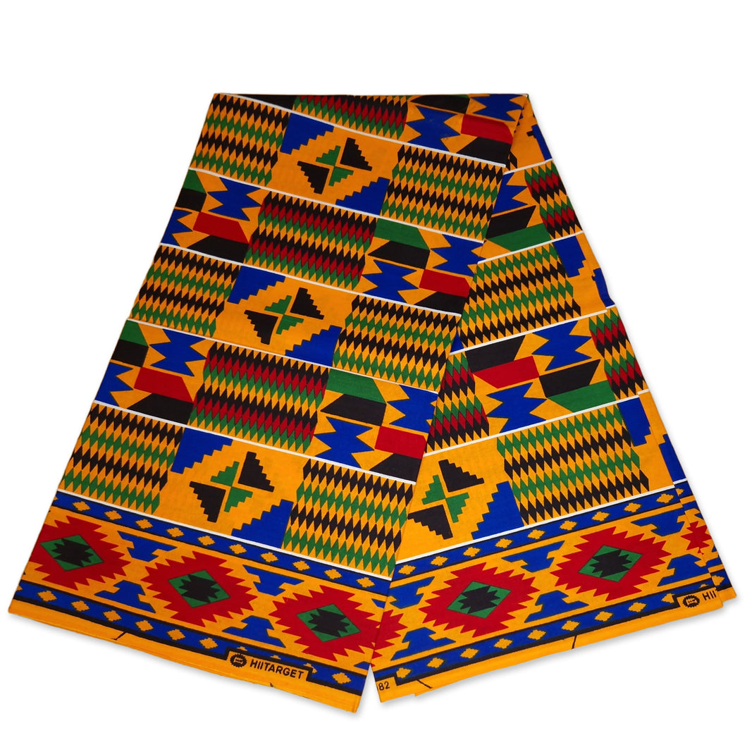 6 Yards - African kente print fabric / KENTE Ghana wax cloth KT-3106 - 100% Cotton