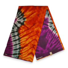 Load image into Gallery viewer, 6 Yards - African print fabric - Orange Purple Tie dye - Polycotton
