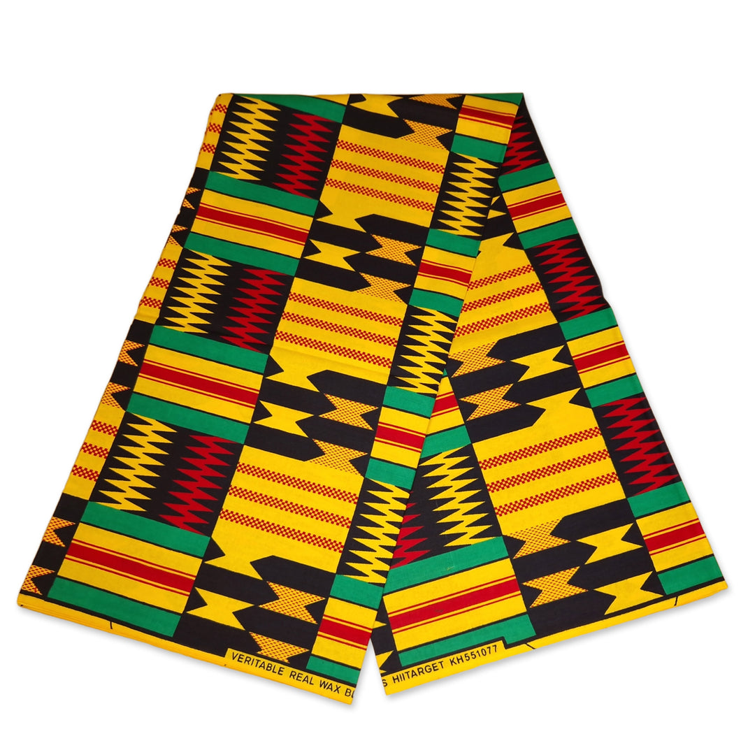 6 Yards - African kente print fabric / KENTE Ghana wax cloth KT-3113 - 100% Cotton