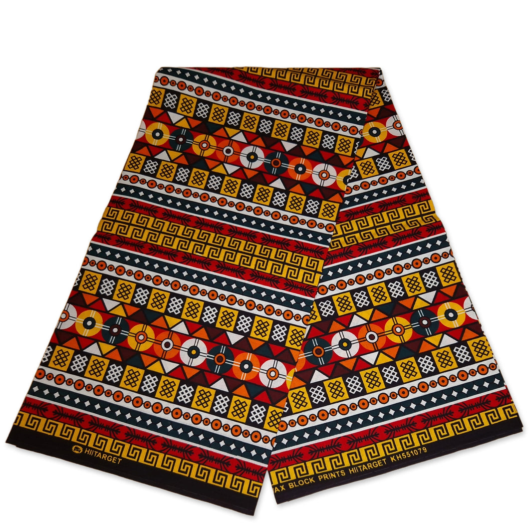 6 Yards - African kente print fabric / KENTE Ghana wax cloth KT-3116 - 100% Cotton