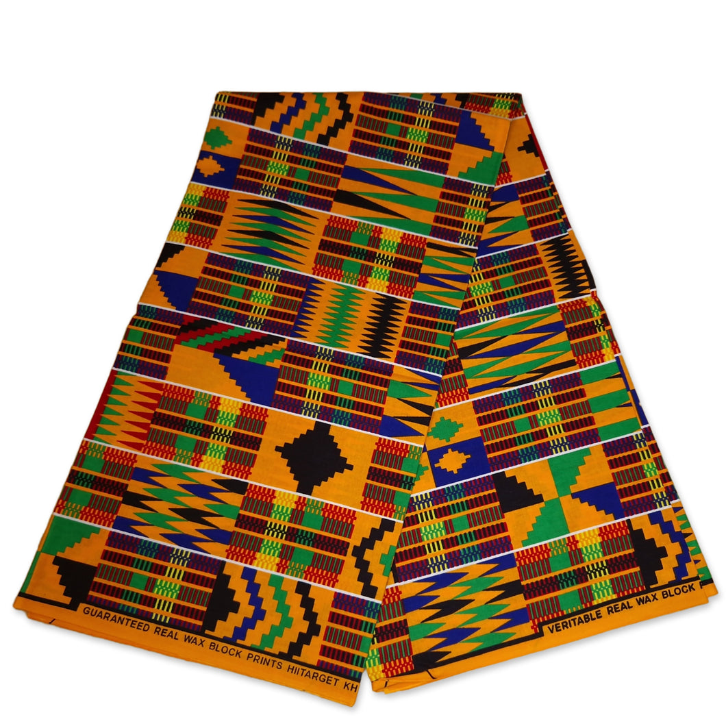 6 Yards - African kente print fabric / KENTE Ghana wax cloth KT-3120 - 100% Cotton