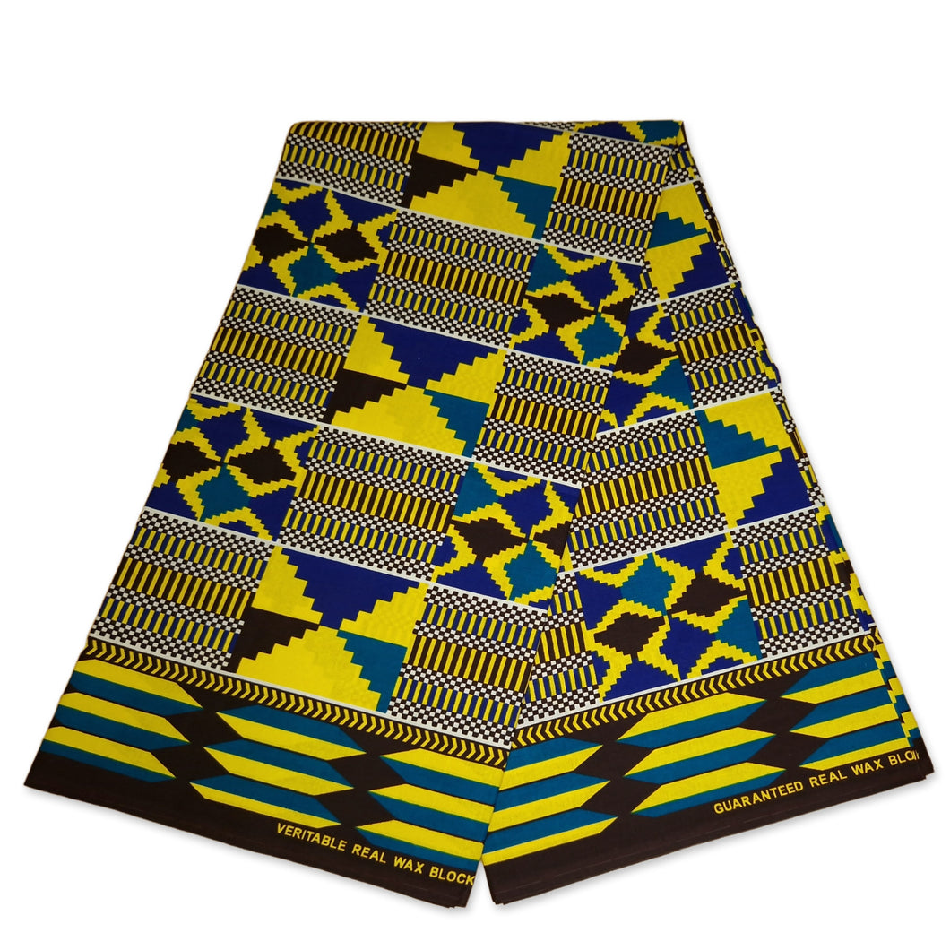 6 Yards - African kente print fabric / KENTE Ghana wax cloth KT-3125 - 100% Cotton