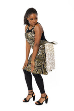 Load image into Gallery viewer, African print Apron - Black White Ndop Cameroon
